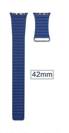 Curea iUni compatibila cu Apple Watch 1/2/3/4/5/6/7, 40mm, Leather Loop, Piele, Midnight Blue