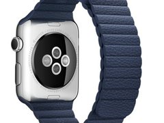 Curea iUni compatibila cu Apple Watch 1/2/3/4/5/6/7, 42mm, Leather Loop, Piele, Midnight Blue